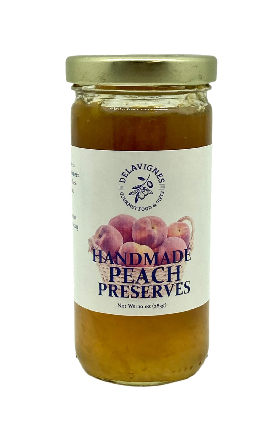 Delavignes Handmade Peach Preserves - 10oz Jar