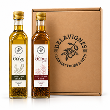 Load image into Gallery viewer, Savory Dipper Gift Box with Tuscan Herb and Sicilian Herb olive oils