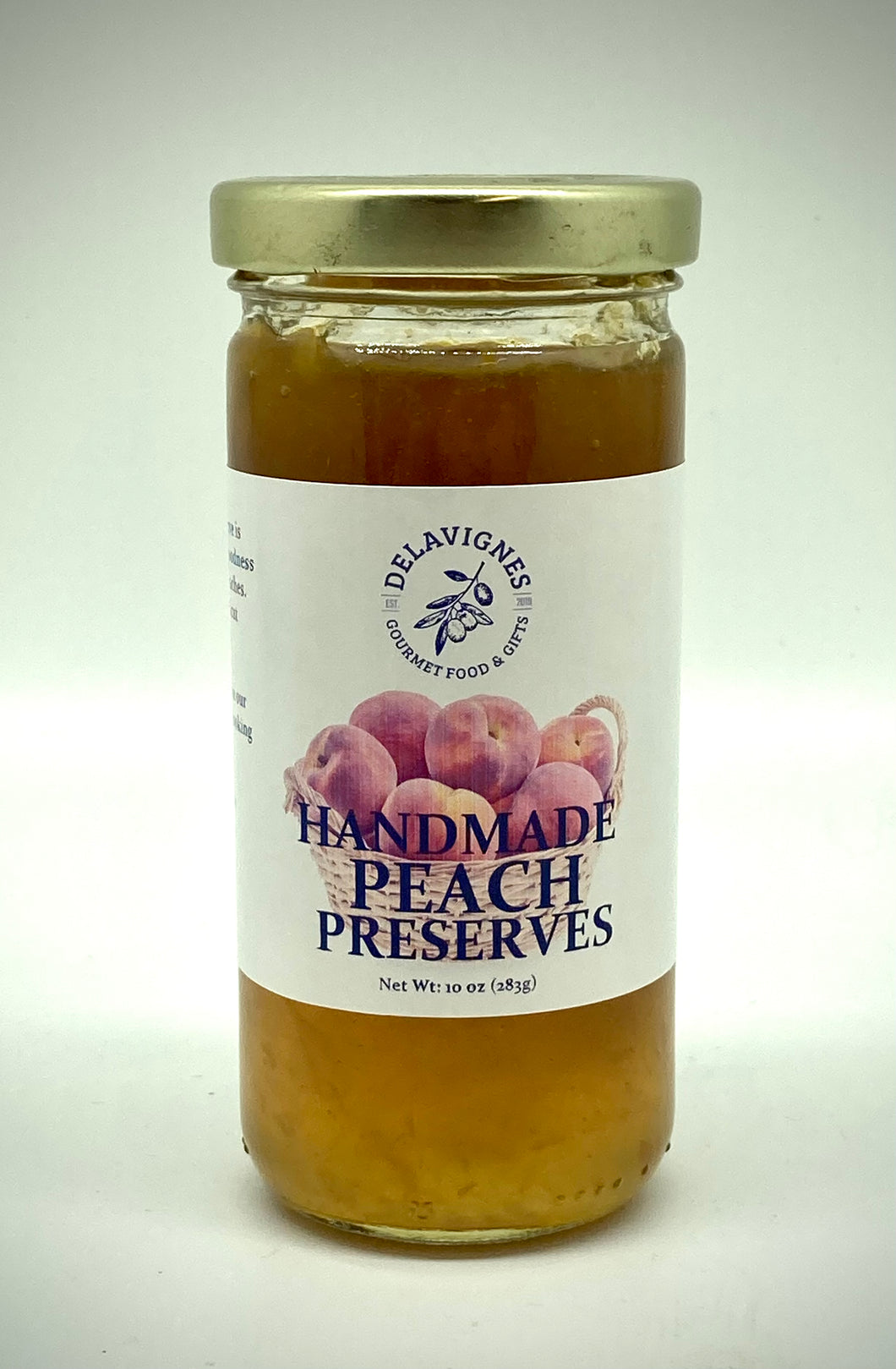 Delavignes Handmade Peach Preserves - 10oz Jar